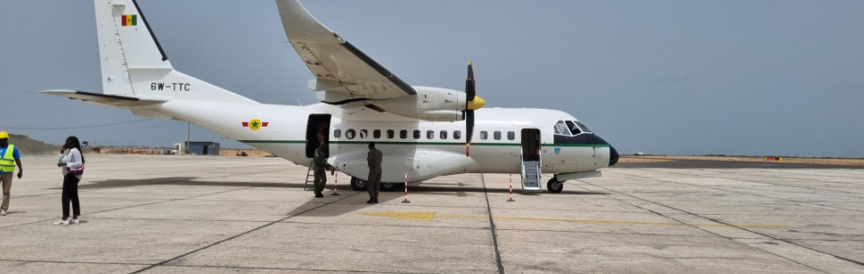 Le premier vol d'essai à l'aéroport Saint-Louis